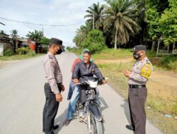 Operasi Yustisi, Polsek Kerumutan Berikan Teguran Lisan Kepada Pelanggar Prokes