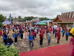 Berjalan Lancar, Kapolsek Kerumutan Hadiri Kegiatan Senam Bersama dan Jalan Santai