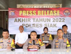 Pimpin Konferensi Pers Akhir Tahun, Kapolres Siak Ungkap Capaian Kinerja Jajaran di Tahun 2022