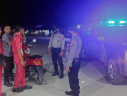 Malam Hari, Polsek Pangkalan Lesung Tingkatkan Patroli Blue Light