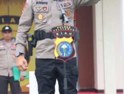 Apel Perdana AKBP SUWINTO.SH.SIK Diawali dengan Pengecekan Kekuatan Personil dan Sarpras Polres Pelalawan
