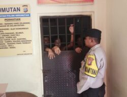 Pastikan Aman dan Lengkap, Personil Polsek Kerumutan Cek dan Kontrol Tahanan