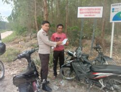 Sebarkan Maklumat Kapolda Riau, Polsek Ukui Cegah Karhutla di Wilayah Hukumnya