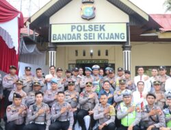 KUNJUNGAN KERJA KAPOLRES PELALAWAN KE MAPOLSEK BANDAR SEI KIJANG