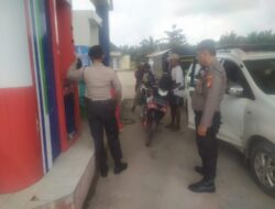 Pelihara Kamtibmas, Polsek Pangkalan Kerinci Patroli di SPBU