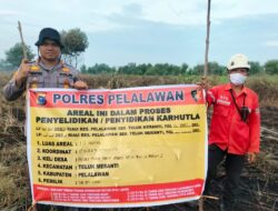 Karhutla di Wilayah Hukumnya, Kapolsek Teluk Meranti Pasang Police Line