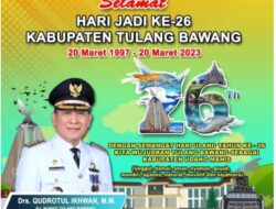 SELAMAT HARI JADI KE-26 KABUPATEN TULANG BAWANG LAMPUNG 20 MARET 1997-20 MARET 2023