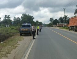 Antisipasi Lakalantas, Polsek Pangkalan Lesung Lakukan Patroli di Jalan Lintas Timur