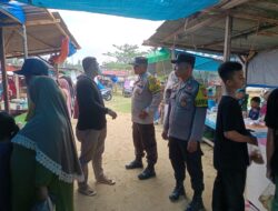 Berikan Himbauan Kamtibmas, Polsek Kerumutan Sambangi Pasar Tumpah Ramadhan