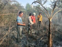 Bersama RPK dan Masyarakat, Polsek Teluk Meranti Lakukan Pengecekan Lahan Kebakaran