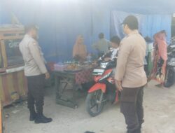 Cegah Aksi Kejahatan, Polsek Langgam Patroli di Pasar Ramadhan 1444 H