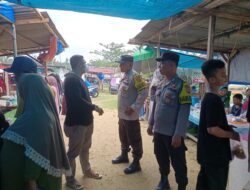 Tak Henti Berikan Himbauan Kamtibmas, Polsek Kerumutan Sambangi Pasar Tumpah