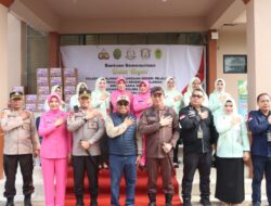 Bantuan Kemanusiaan Polres Pelalawan Bersama Pengadilan Negri dan Kejaksaan Negri Pelalawan