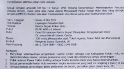 Aliansi Masyarakat Peduli Rokan Hulu Akan Adakan Aksi Damai Dikantor Bupati, Ini Tuntutan nya