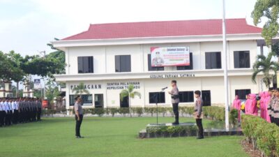 Kapolres Pelalawan Pimpin Upacara kenaikan Pangkat Pengabdian Personil Polres Pelalawan