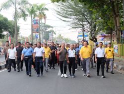 Bangun Sinergitas TNI-Polri dan forkopimda, Polda Riau Gelar Olahraga Bersama sambut bhayangkara-77