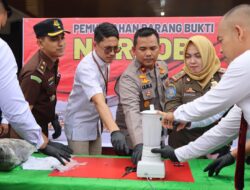 Sat Resnarkoba Polres Kuansing Musnahkan Barang Bukti Narkotika Jenis Sabu dan Daun Ganja Kering