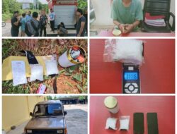 Kurir Sabu Diringkus Tim Mata Elang Sat Resnarkoba Polres Kuansing di Pertashop Mini Desa Beringin Taluk Kecamatan Kuantan Tengah
