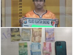 Sat Reskrim Polres Kuansing Tangkap Pelaku Judi Online Jenis Siejie atau Togel Online di Sebuah Pondok Desa Titian Modang