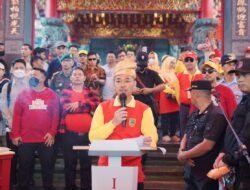 Bupati Sambut Rombongan Tamu Event Ritual Bakar Tongkang 2023