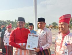 Peringati Hari Jadi Provinsi Riau Ke -66, Bupati H Zukri Jadi Inspektur Upacara Sejumlah OPD dan Perangkat Terima Penghargaan Inovatif