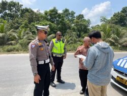 Satlantas Polres Pelalawan Bersama Dishub Laksanakan Pengecekan Tempat Rawan Kecelakaan