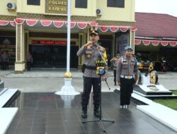 Kapolres Kampar Pimpin Apel Bulanan Polisi RW dan Bhabinkamtibmas