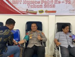 Peringati HUT Humas Polri ke -72, Polres Pelalawan Gelar Aksi Donor Darah