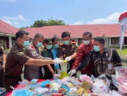 Kejari Pelalawan Musnahkan Barang Bukti TPU Berupa Sabu dan Ganja