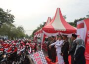 Forkopimda Kabupaten Rokan Hulu Lepas Pawai Safety Riding, Kampanye Keselamatan Merah Putih 2024