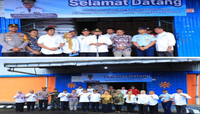 Kunker Pj Bupati Tulang Bawang Dampingi Pj Gubernur Peninjauan Gudang Bulog