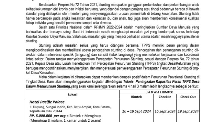 Masyarakat dan Aktivis Minta APH dan DJP Lakukan Penyelidikan adanya Dugaan Korupsi Terstruktur dalam Pelaksanaan Bimtek Desa se-Kabupaten Labuhanbatu Utara di Batam