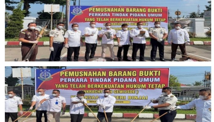 KEJARI BINJAI MUSNAKAN BARANG BUKTI INKRACHT