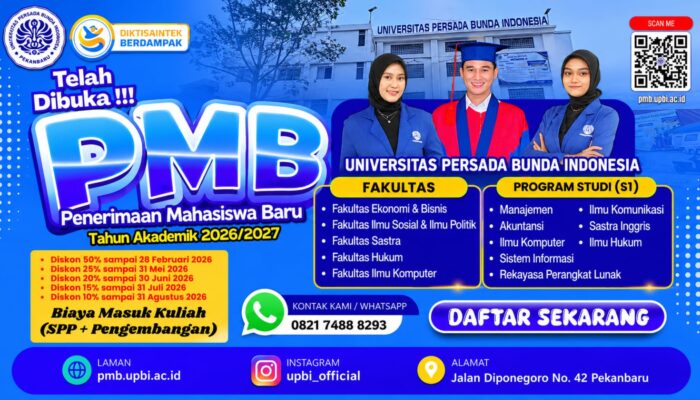 PMB UPBI 2026 Diminati, Risjon asal Pelalawan Resmi Mendaftar