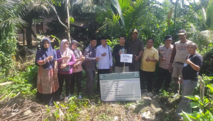Dana Desa Rp185,5 Juta, Pemdes Pagar Gunung Bangun Siring Pasang