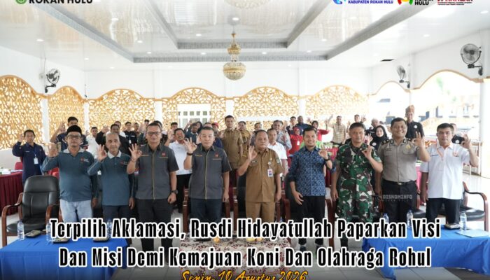 Terpilih Aklamasi, Rusdi Hidayatullah Ditantang Bawa Olahraga Rohul Naik Kelas