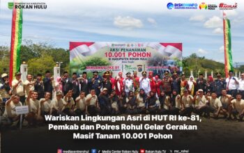 Wariskan Lingkungan Asri di HUT RI ke-81, Pemkab Dan Polres Rohul Gelar Gerakan Masif Tanam 10.001 Pohon