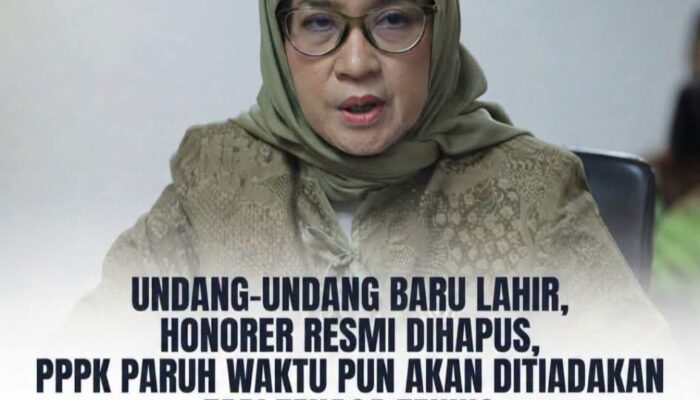 UNDANG-UNDANG BARU LAHIR, HONORER RESMI DIHAPUS, PPPK PARUH WAKTU PUN AKAN DITIADAKAN, TAPI TENAGA TEKNIS TIDAK ADA DALAM DAFTAR YANG DIJAMIN