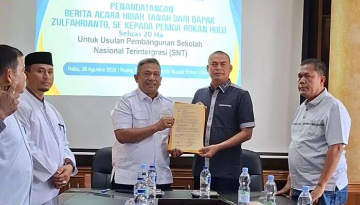 Kades Sontang Hibahkan 20 Hektare untuk Pembangunan Sekolah Nasional Terintegrasi di Rohul
