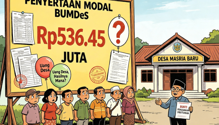 Penyertaan Modal BUMDes Masria Baru Disorot, Ratusan Juta Dipertanyakan: Uang Desa, Hasilnya Mana?