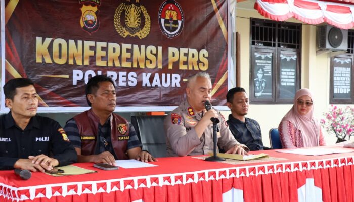 Press Release Polres Kaur terkait Dugaan tindak pidana Perkosaan terhadap Anak Kandung lebih dari 30 kali