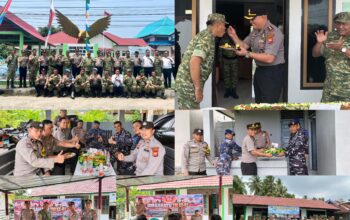 Kompak dan Sinergis, Polres Kaur dan Polsek Jajaran sambangi Makoramil ucapkan Dirgahayu TNI ke -81