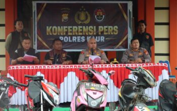 POLRES KAUR UNGKAP LIMA LAPORAN KASUS CURANMOR, DUA TERSANGKA DIAMANKAN DAN DELAPAN UNIT SEPEDA MOTOR DISELAMATKAN