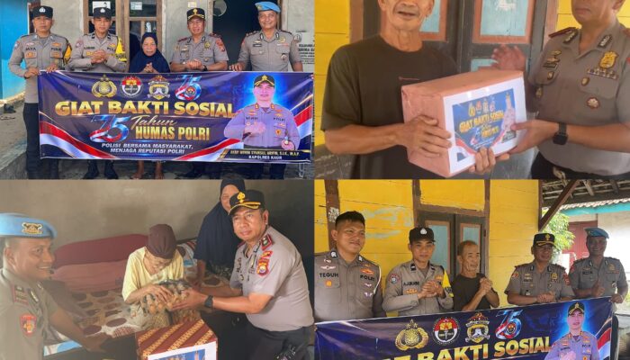 SAMBUT HARI JADI HUMAS POLRI KE-75, POLRES KAUR SALURKAN BANTUAN SEMBAKO KEPADA WARGA KURANG MAMPU