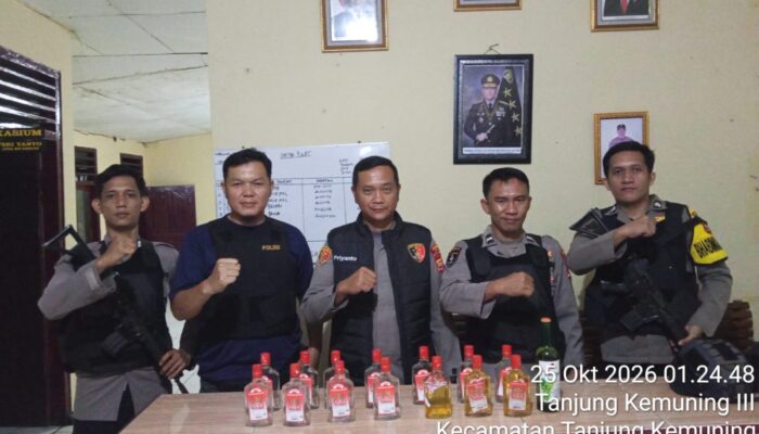 Polres Kaur dan Polsek Jajaran Sita 149 Botol Miras dalam KRYD, Cegah Gangguan Kamtibmas
