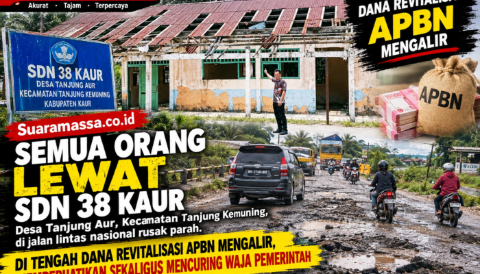Terlihat Semua Orang Lewat: SDN 38 Kaur di Jalan Nasional Rusak Parah, Di Tengah Dana Revitalisasi APBN Mengalir